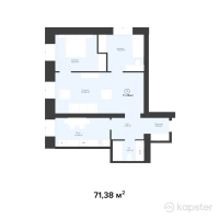ЖК Novopolis — 3-ком 71,4 м² (от 24 983 000 тг)