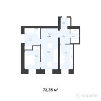ЖК Novopolis — 3-ком 72,4 м² (от 25 322 500 тг)