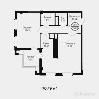 ЖК Amal' — 2-ком 70,5 м² (null)