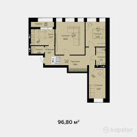 ЖК River City — 3-ком 96,8 м² (от 40 656 000 тг)