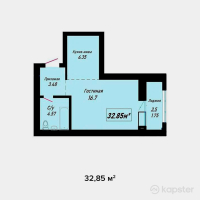 ЖК Yasin — 1-ком 32,9 м² (от 11 661 750 тг)
