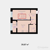ЖК Yasin — 1-ком 39,9 м² (от 14 153 850 тг)