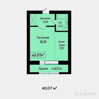 ЖК Yasin — 1-ком 40,1 м² (от 14 224 850 тг)