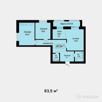 ЖК Yasin — 3-ком 83,5 м² (от 26 720 000 тг)