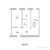 ЖК Даулеткерей — 2-ком 51,2 м² (от 17 920 000 тг)