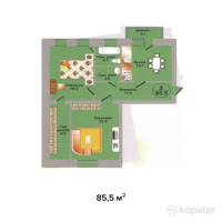 ЖК Даулеткерей — 2-ком 85,5 м² (от 29 925 000 тг)