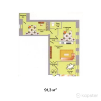 ЖК Даулеткерей — 3-ком 91,3 м² (от 31 955 000 тг)