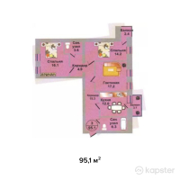 ЖК Даулеткерей — 3-ком 95,1 м² (от 33 285 000 тг)