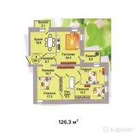 ЖК Даулеткерей — 4-ком 126,3 м² (от 44 205 000 тг)