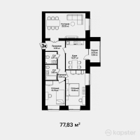 ЖК Zurich — 3-ком 77,8 м² (от 33 466 900 тг)