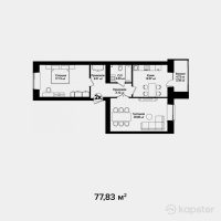 ЖК Zurich — 3-ком 77,8 м² (от 33 466 900 тг)