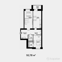 ЖК Zurich — 2-ком 92,8 м² (от 39 895 400 тг)